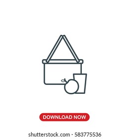 Picnic basket icon vector