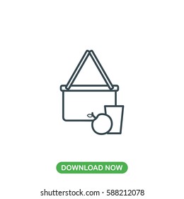 Picnic basket icon vector