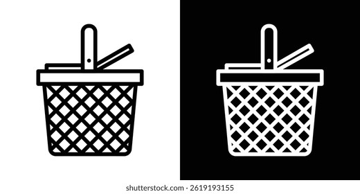 Ícone de cesta de piquenique. ilustração vetorial, pictograma isolado. editável