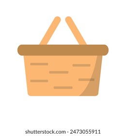 Icono de cesta de picnic Imagen de Vector, icono de cesta de madera, ilustración de cesta tejida de ratán