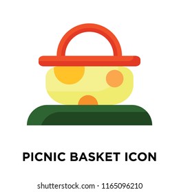 Picnic basket icon vector isolated on white background, Picnic basket transparent sign , colorful symbols