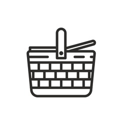 Picnic Basket Icon Vector. Linear Style Sign For Mobile Concept And Web Design. Picnic Basket Symbol Illustration. Pixel Vector Graphics - Vector.