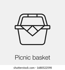 picnic basket icon vector. Linear style sign for mobile concept and web design. picnic basket symbol illustration. Pixel vector graphics - Vector.