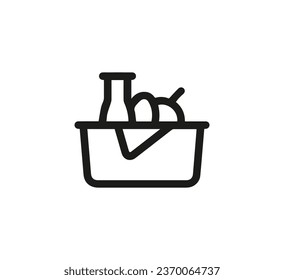 Picnic Basket icon vector. Linear style sign for mobile concept and web design. Picnic Basket symbol illustration. Pixel vector graphics - Vector.