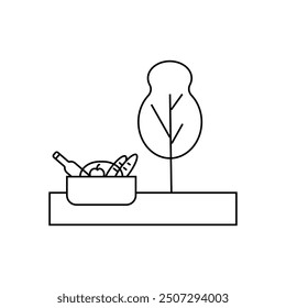 picnic basket icon vector. Linear style sign for mobile concept and web design. picnic basket symbol illustration