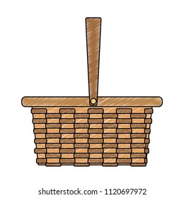 Picnic basket isolated