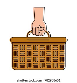 Picnic basket isolated