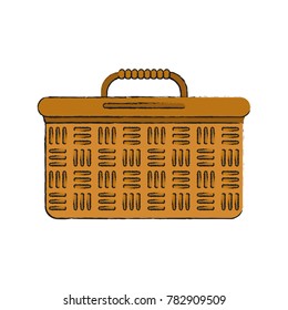 Picnic basket isolated