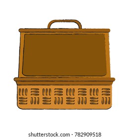 Picnic basket isolated
