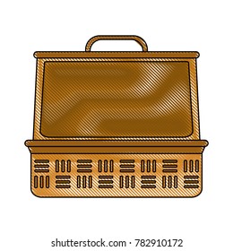 Picnic basket isolated