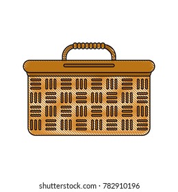 Picnic basket isolated