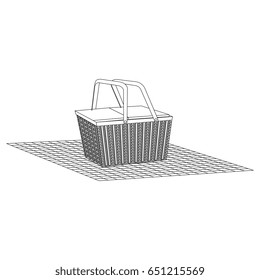 picnic basket isolated icon