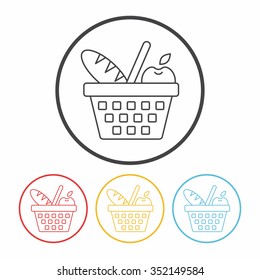 picnic basket line icon