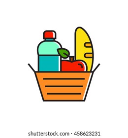 Picnic Basket Line Icon