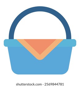 Picnic Basket nature spring icon illustration