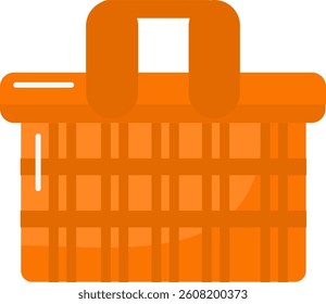 picnic basket on white for traveling in beach vector art icon