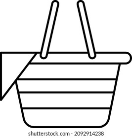 Picnic Basket Outline Icon Vector