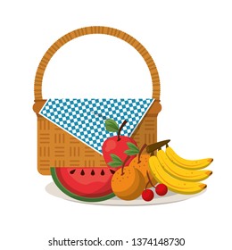 Picnic basket with products