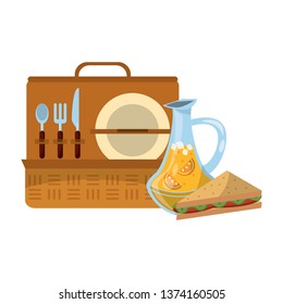 Picnic basket with products