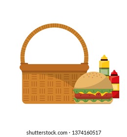 Picnic basket with products