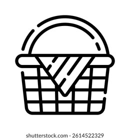A picnic basket representing outdoor dining and leisure activities.