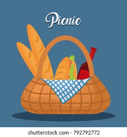 picnic basket with snack design