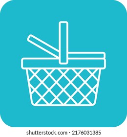 Icono de vector de cesta de picnic. Se puede usar para imprimir, móviles y aplicaciones web.