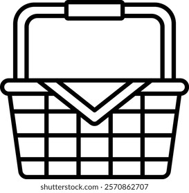 Picnic Basket vector icon. Can be used for printing, mobile and web applications.