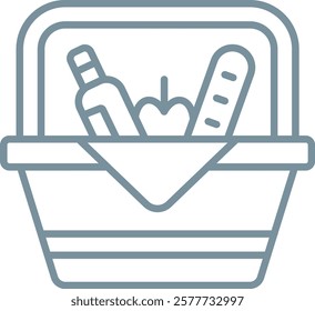 Picnic Basket vector icon. Can be used for printing, mobile and web applications.