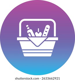 Picnic Basket vector icon. Can be used for printing, mobile and web applications.