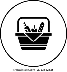 Icono de Vector de la cesta de picnic. Se puede utilizar para aplicaciones de impresión, móviles y de Web.