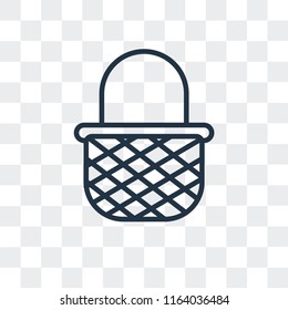 Picnic basket vector icon isolated on transparent background, Picnic basket logo concept