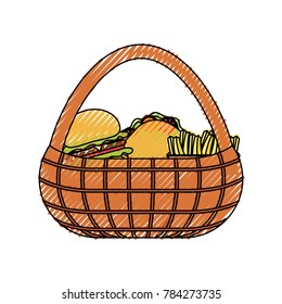 picnic basket   vector illustration