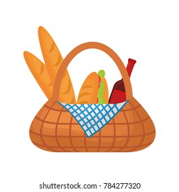 picnic basket vector illustration