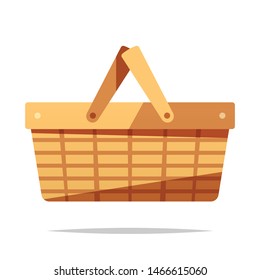 Picnic basket vector isolated illustration