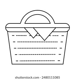 Picnic Basket Vector Line Icon Design