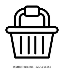 Picnic Basket Vector Thick Line Icon For Personal And Commercial Use.
