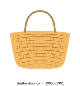 cesta de picnic con diseño de ilustración de vector de fondo blanco