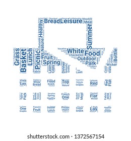 picnic basket word cloud. tag cloud about picnic basket