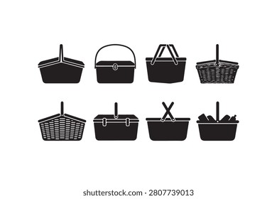 Picnic Baskets Silhouette Vector Collection