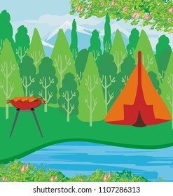 Picnic BBQ by the lake