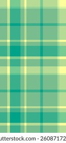Picnic blanket fabric background texture, winter seamless pattern tartan. National vector plaid check textile in green and teal colors palette.