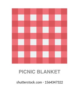 Picnic blanket  flat icon on white transparent background. You can be used picnic blanket icon for several purposes.