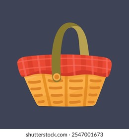 picnic bucket in flat vector design.