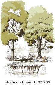 Picnic by the river