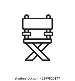 Picnic Chair Outline Icon Vector Illustration