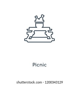 Picnic concept line icon. Linear Picnic concept outline symbol design. This simple element illustration can be used for web and mobile UI/UX.