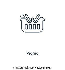 Picnic concept line icon. Linear Picnic concept outline symbol design. This simple element illustration can be used for web and mobile UI/UX.