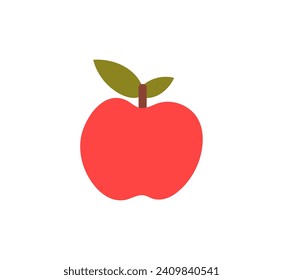Picnic element of colorful set. This illustration transforms a picnic fruit apple into a visual embodiment of minimalist design and natural beauty against a clean white backdrop. Vector illustration.