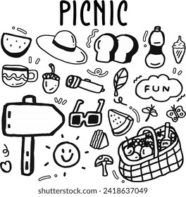 Picnic element design for templates.